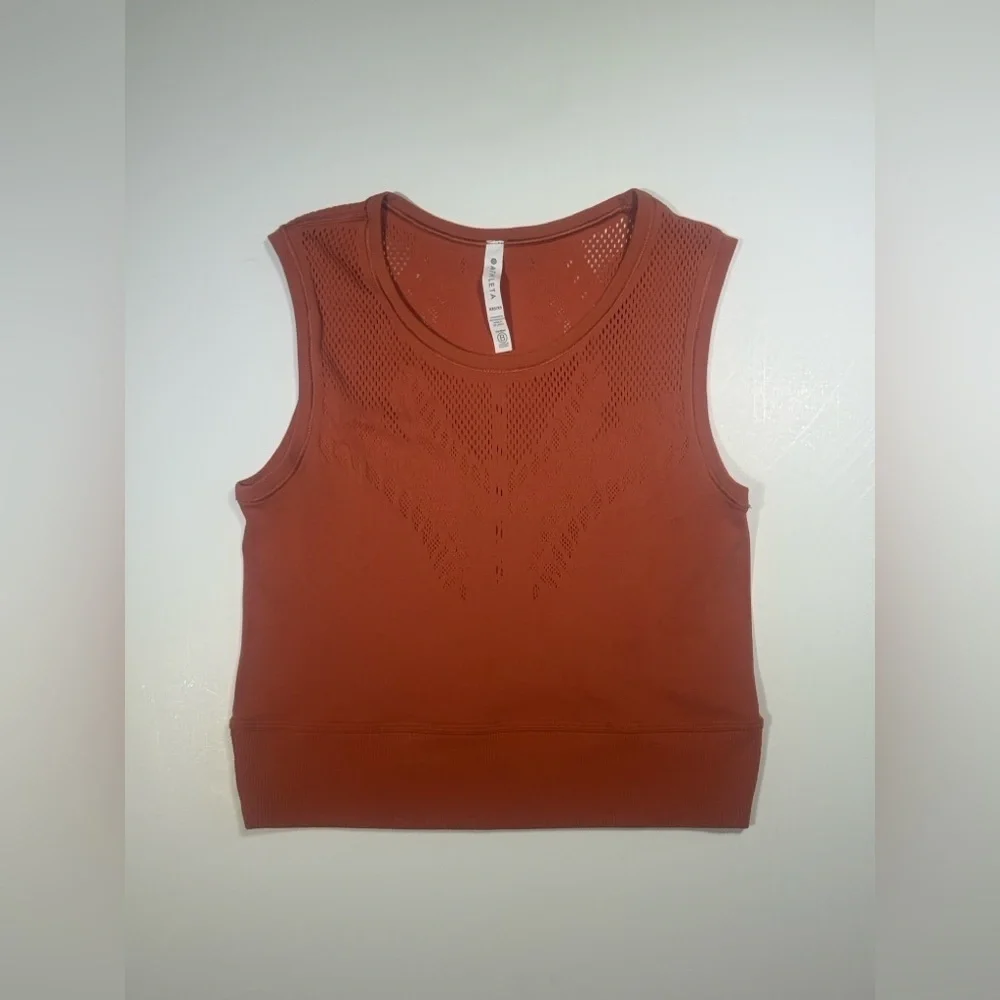 ATHLETA Women's Sleeveless Rust Top 🏃‍♀️🧡🍂🍁 - Picture 3 of 9